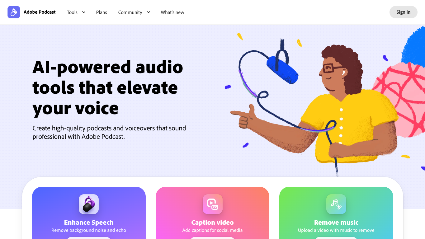 Adobe Podcast screenshot